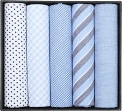 Suitable Zakdoeken 5-Pack Patronen Lichtblauw