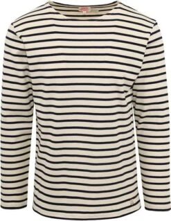 Armor-Lux Houat Trui Strepen Zwart Ecru -Kleding Kortingswinkel 77351 1 1