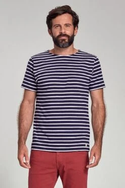 Armor-Lux Hoëdic T-Shirt Strepen Navy 9 Armor-Lux Hoëdic T-Shirt Strepen Navy -Kleding Kortingswinkel 77354 4