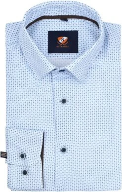 Suitable Overhemd Print Lichtblauw -Kleding Kortingswinkel 77405 4 1