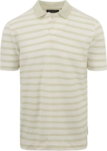 Marc O'Polo Poloshirt Streep Groen 3 Marc O'Polo Poloshirt Streep Groen