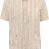 KnowledgeCotton Apparel Overhemd Streep Beige