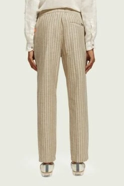 Scotch And Soda Warren Broek Streep Off-white 10 Scotch And Soda Warren Broek Streep Off-white -Kleding Kortingswinkel 77445 5