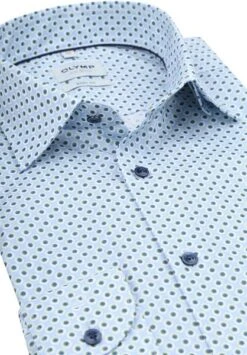 OLYMP Level 5 Overhemd Stippen Lichtblauw 12 OLYMP Level 5 Overhemd Stippen Lichtblauw -Kleding Kortingswinkel 77463 2 1