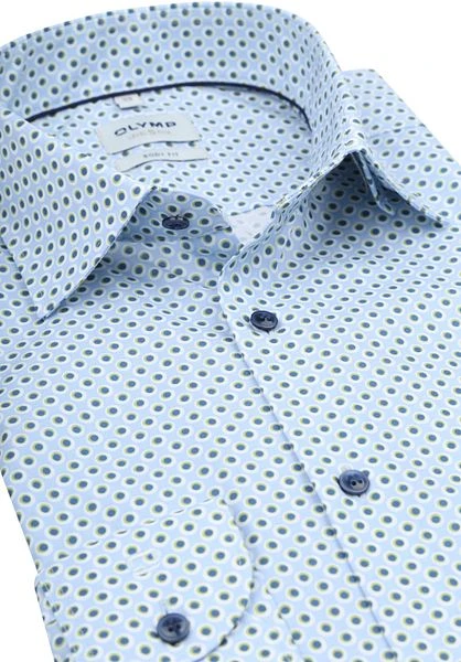 OLYMP Level 5 Overhemd Stippen Lichtblauw 4 OLYMP Level 5 Overhemd Stippen Lichtblauw - Afbeelding 2
