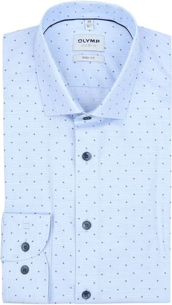 OLYMP Level 5 Overhemd Print Lichtblauw 6 OLYMP Level 5 Overhemd Print Lichtblauw - Afbeelding 4