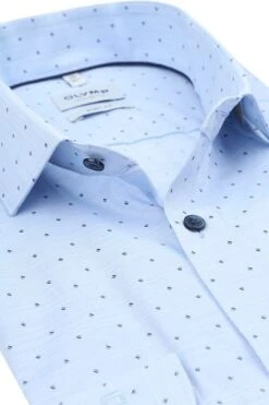 OLYMP Level 5 Overhemd Print Lichtblauw 12 OLYMP Level 5 Overhemd Print Lichtblauw -Kleding Kortingswinkel 77464 2 1
