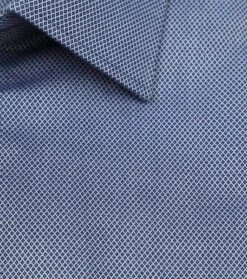 OLYMP Short Sleeve Overhemd Luxor Melange Blauw -Kleding Kortingswinkel 77469 3