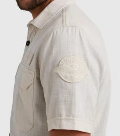 PME Legend Short Sleeve Overhemd Ecru -Kleding Kortingswinkel 77498 5