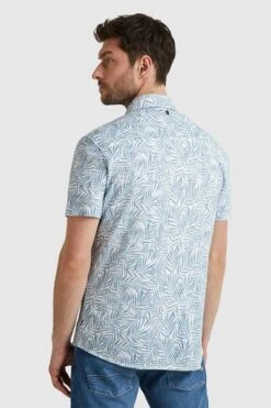 PME Legend Short Sleeve Overhemd Print Blauw -Kleding Kortingswinkel 77500 3