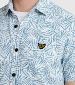 PME Legend Short Sleeve Overhemd Print Blauw -Kleding Kortingswinkel 77500 4