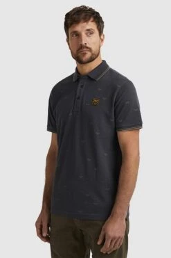 PME Legend Polo Print Antraciet -Kleding Kortingswinkel 77567 3