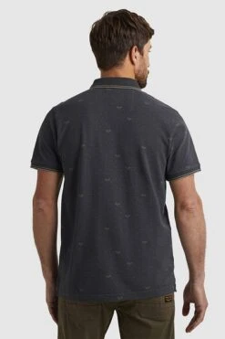 PME Legend Polo Print Antraciet -Kleding Kortingswinkel 77567 4
