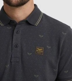 PME Legend Polo Print Antraciet -Kleding Kortingswinkel 77567 5