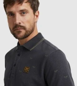 PME Legend Polo Print Antraciet -Kleding Kortingswinkel 77567 6