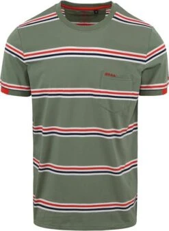 NZA T-shirt Taikehu Streep Groen -Kleding Kortingswinkel 77575 1 1