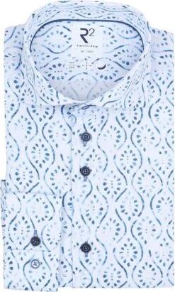 R2 Overhemd Print Lichtblauw -Kleding Kortingswinkel 77587 4 1