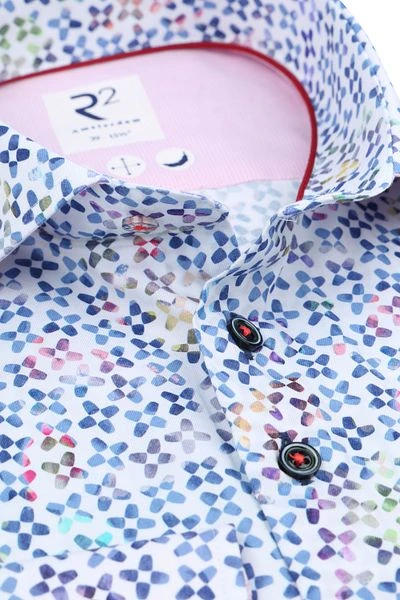 R2 Overhemd Print Blauw 4 R2 Overhemd Print Blauw - Afbeelding 2