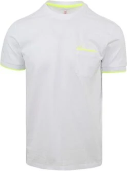 Sun68 T-Shirt Neon Stripe Wit -Kleding Kortingswinkel 77599 1 1