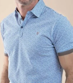 R2 Amsterdam Poloshirt Print Blauw 11 R2 Amsterdam Poloshirt Print Blauw -Kleding Kortingswinkel 77652 4