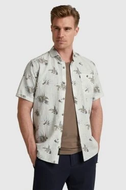 Vanguard Short Sleeves Overhemd Bloemen Ecru -Kleding Kortingswinkel 77709 2