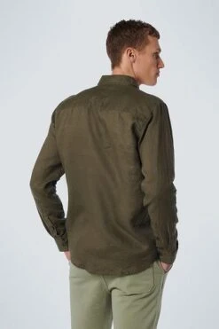 No-Excess No Excess Overhemd Linnen Army Groen -Kleding Kortingswinkel 77715 3