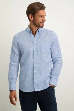 State Of Art Overhemd Melange Blauw -Kleding Kortingswinkel 77761 2 1