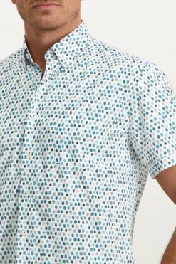 State Of Art Overhemd Shortsleeve Print Blauw -Kleding Kortingswinkel 77762 4