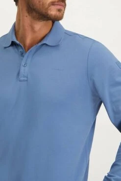 State Of Art Pique Longsleeve Polo Logo Blauw -Kleding Kortingswinkel 77768 4