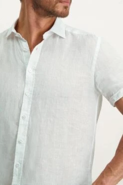 State Of Art Short Sleeve Overhemd Linnen Wit -Kleding Kortingswinkel 77820 3