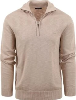 Gant Halfzip Trui Beige -Kleding Kortingswinkel 77929 1 1