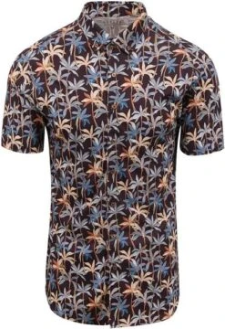 Desoto Short Sleeve Overhemd Print Bruin -Kleding Kortingswinkel 77931 5 1