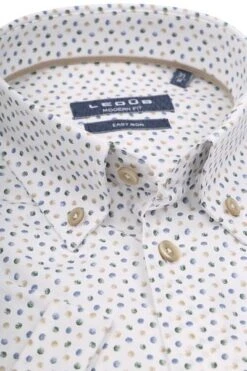 Ledub Short Sleeve Overhemd Stippen Groen -Kleding Kortingswinkel 77952 2 1