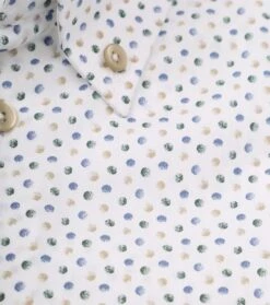 Ledub Short Sleeve Overhemd Stippen Groen -Kleding Kortingswinkel 77952 3 1
