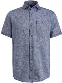 Vanguard Short Sleeve Overhemd Linnen Blauw