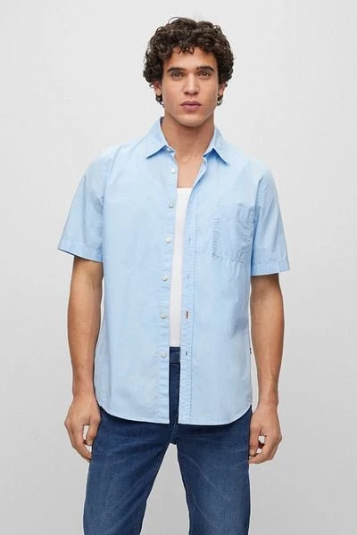 Hugo Boss Short Sleeve Relegant Overhemd Lichtblauw 8 Hugo Boss Short Sleeve Relegant Overhemd Lichtblauw - Afbeelding 6