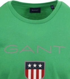 Gant T-shirt Shield Logo Groen -Kleding Kortingswinkel 78060 2 1