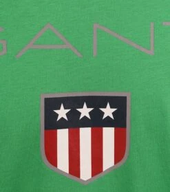 Gant T-shirt Shield Logo Groen -Kleding Kortingswinkel 78060 3