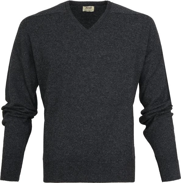 William Lockie Pullover Lamswol Antraciet V 6 William Lockie Pullover Lamswol Antraciet V - Afbeelding 4